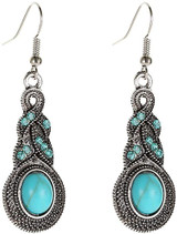 Turquoise Alloy Necklace and Earrings Set