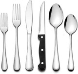 24-Piece Flatware Set with Steak Knives
