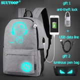 School Backpack Anime Luminous with USB Charger