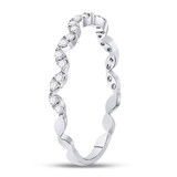 Diamond Stackable Band | 10kt White Gold Womens Round Diamond Zigzag Stackable Band Ring 1/5 Cttw |  Splendid Jewellery