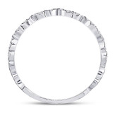 Diamond Stackable Band | 10kt White Gold Womens Round Diamond Zigzag Stackable Band Ring 1/5 Cttw |  Splendid Jewellery