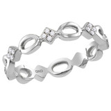 Diamond Stackable Band | 10kt White Gold Womens Round Diamond Stackable Band Ring 1/8 Cttw |  Splendid Jewellery
