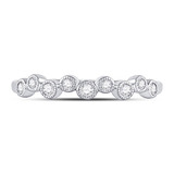 Diamond Stackable Band |  10kt White Gold Womens Round Diamond Stackable Band Ring 1/8 Cttw |  Splendid Jewellery