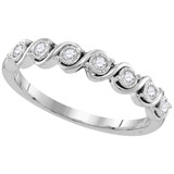 Diamond Band | 10kt White Gold Womens Round Diamond Band Ring 1/6 Cttw |  Splendid Jewellery