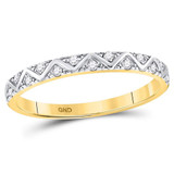 Diamond Stackable Band | 10kt Yellow Gold Womens Round Diamond Zigzag Stackable Band Ring 1/10 Cttw |  Splendid Jewellery