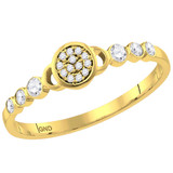 Diamond Stackable Band | 10kt Yellow Gold Womens Round Diamond Cluster Stackable Band Ring 1/6 Cttw |  Splendid Jewellery
