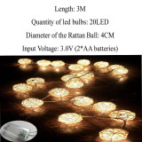 Rattan Balls Led Light String