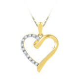 Diamond Heart & Love Symbol Pendant |  10kt Yellow Gold Womens Round Diamond Heart Pendant 1/20 Cttw |  Splendid Jewellery