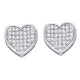 Earrings |  10kt White Gold Womens Round Diamond Heart Cluster Earrings 1/4 Cttw |  Splendid Jewellery Earrings |  10kt White Gold Womens Round Diamond Heart Cluster Earrings 1/4 Cttw |  Splendid Jewellery