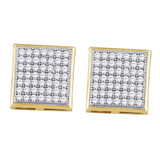 Earrings |  10kt Yellow Gold Womens Round Diamond Square Cluster Earrings 1/3 Cttw |  Splendid Jewellery Earrings |  10kt Yellow Gold Womens Round Diamond Square Cluster Earrings 1/3 Cttw |  Splendid Jewellery