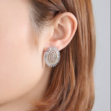 'Clemente' Earrings - 18K White Gold Finish