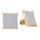 Earrings |  10kt Yellow Gold Womens Round Diamond Square Cluster Earrings 1/2 Cttw |  Splendid Jewellery Earrings |  10kt Yellow Gold Womens Round Diamond Square Cluster Earrings 1/2 Cttw |  Splendid Jewellery