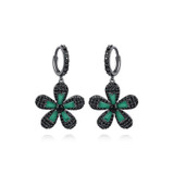 'Vincenzella' Earrings - 18K Black/White Gold Finish