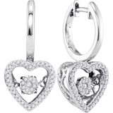 Earrings |  10kt White Gold Womens Round Diamond Heart Moving Twinkle Dangle Earrings 1/4 Cttw |  Splendid Jewellery Earrings |  10kt White Gold Womens Round Diamond Heart Moving Twinkle Dangle Earrings 1/4 Cttw |  Splendid Jewellery