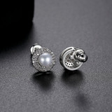'Nausicaa' Earrings - 18K White Gold Finish