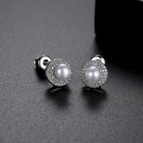 'Nausicaa' Earrings - 18K White Gold Finish