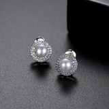 'Nausicaa' Earrings - 18K White Gold Finish
