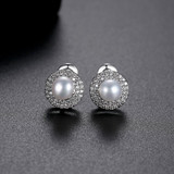 'Nausicaa' Earrings - 18K White Gold Finish