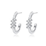 'Primizia' Earrings - 18K White Gold Finish