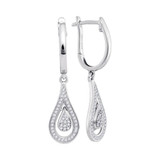 Earrings |  10kt White Gold Womens Round Diamond Cluster Teardrop Dangle Earrings 1/5 Cttw |  Splendid Jewellery Earrings |  10kt White Gold Womens Round Diamond Cluster Teardrop Dangle Earrings 1/5 Cttw |  Splendid Jewellery