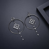 'Oleria' Earrings - 18K White/Black Gold Finish