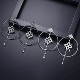 'Oleria' Earrings - 18K White/Black Gold Finish