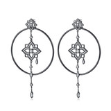 'Oleria' Earrings - 18K White/Black Gold Finish