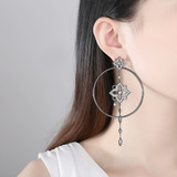 'Oleria' Earrings - 18K White/Black Gold Finish