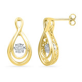 Earrings |  10kt Yellow Gold Womens Round Diamond Moving Twinkle Teardrop Earrings 1/20 Cttw |  Splendid Jewellery Earrings |  10kt Yellow Gold Womens Round Diamond Moving Twinkle Teardrop Earrings 1/20 Cttw |  Splendid Jewellery