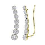 Earrings |  10kt Yellow Gold Womens Round Diamond Cluster Climber Earrings 1/2 Cttw |  Splendid Jewellery Earrings |  10kt Yellow Gold Womens Round Diamond Cluster Climber Earrings 1/2 Cttw |  Splendid Jewellery