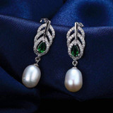 925 Sterling Silver Necklace With Freshwater Pearl Pendant and Earring Jewelry Set