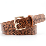 Snakeskin Print Leather Belt