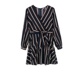 Casual Striped V-Neck Dress