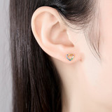 'Anzia' Earrings - 18K Gold & Sterling Silver