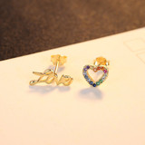 'Anzia' Earrings - 18K Gold & Sterling Silver