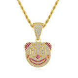 'BITTING AVE' Clown 5ct Necklace - 18K Gold Finish
