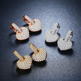 1.25ct 18K Gold Finish Heart Dangle Drop Huggie Earrings