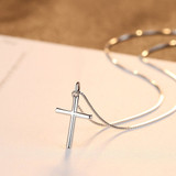 925 Silver Chain Cross Pendant Necklace Jewelry