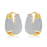 1.5ct 18K Gold Finish Hoops Huggie Earrings