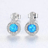 925 Sterling Silver Jewelry Opal Earrings