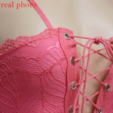 Transparent Lace Up deep V Sleeveless sexy Bodysuit