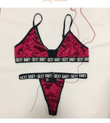 Sexy Mesh transparent Active Bra Seamless Thong lingerie Set