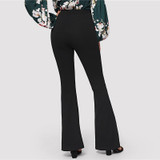 Office Elastic Waist Flare Hem Pants/ Trousers