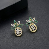 Gold Finish Fashion Jewelry Stud Earrings