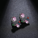 Black Gun Finish Fashion Jewelry Stud Earrings