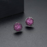 Black Gun Finish Fashion Jewelry Stud Earrings