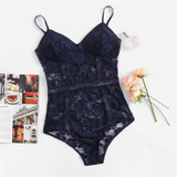 Multicolor Floral Lace Camis Lingerie Romper Sleepwear