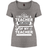 Women's Perfect Scoop Neck Tee I Became A Teacher