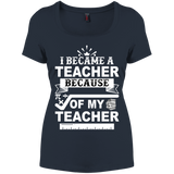 Women's Perfect Scoop Neck Tee I Became A Teacher