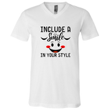 Short-Sleeve Men's Jersey SS V-Neck T-Shirt Smile Day